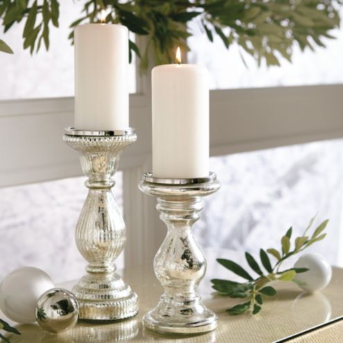 mercury glass candle holders