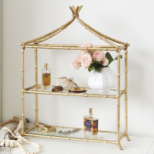 【新品】Magical Furniture Brass side shelf Mei Pagoda Shelf | Ballard Designs