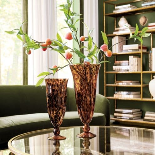 Tortoise Glass Vase with Hand Blown Glass