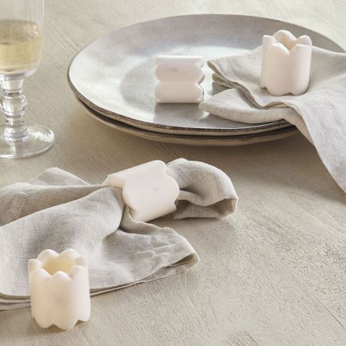 Savi Marble Decorative Dining Table Napkin Rings Set of 4