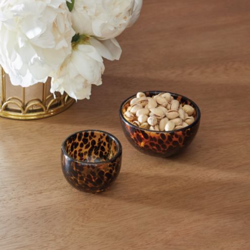 Tortoise Bowls Handmade Glass Serving Set for Entertaining & Gifts