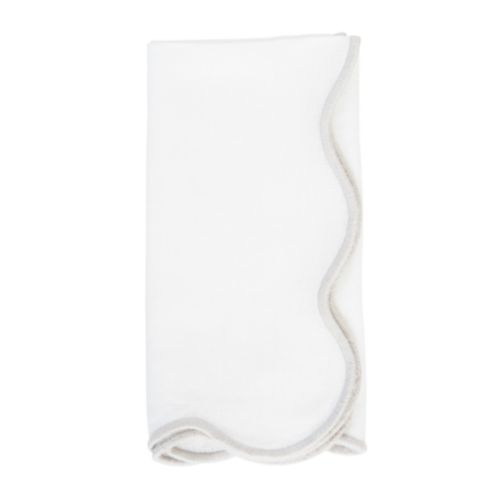 Maisie Scalloped Dinner Napkins & Handmade 100% Linen Set of 4