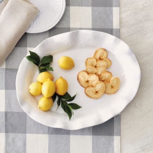 Cruz Melamine Oval Platter & Shatterproof Ruffled Edge Design for Entertaining