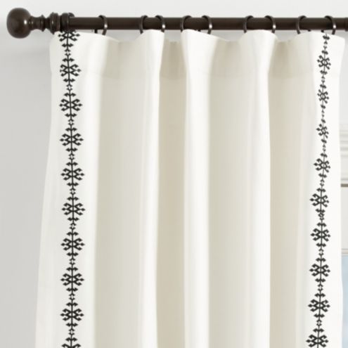 Cotton Aria Embroidered Curtain Panel Ballard Designs