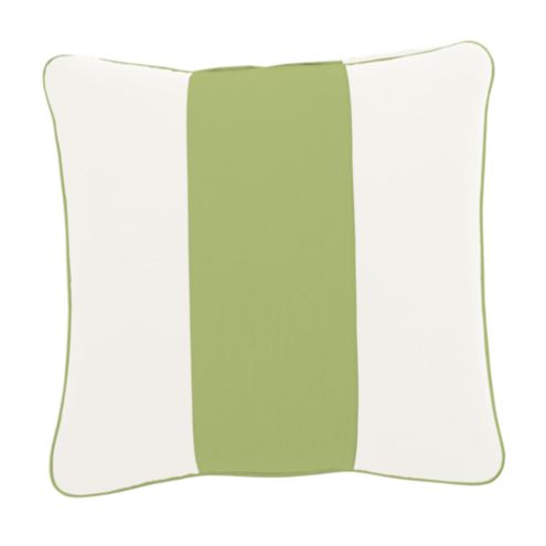 Colorblock Sunbrella Outdoor Pillow with Center Stripe Piping Detail