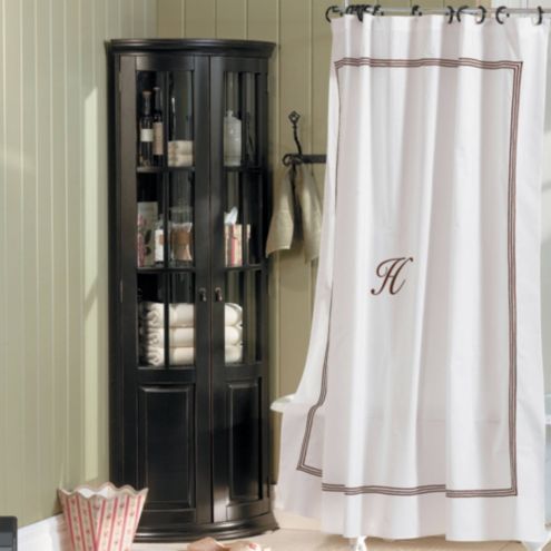 Monogrammed Shower Curtain Chocolate, Ballard Designs Shower Curtain
