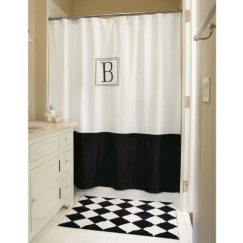 monogrammed shower curtain