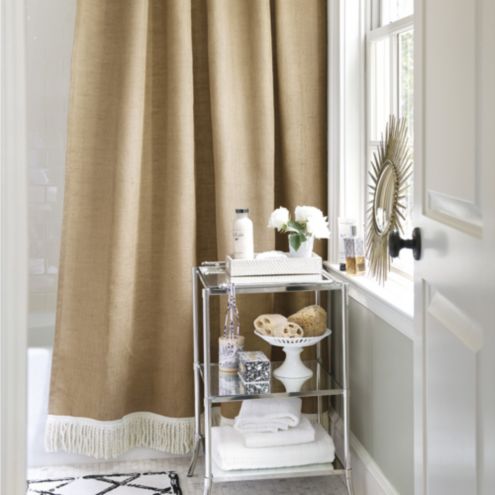 neutral color shower curtains