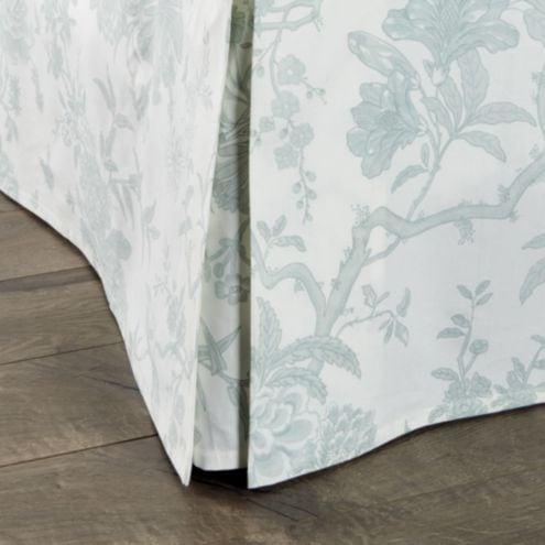 Jardin Toile Bedskirt with Split Corner & Tailored Hem in 200TC Cotton Percale
