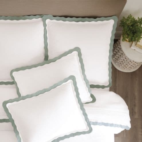 Arabella Scalloped Duvet Cover with Double Flange & Cotton Percale