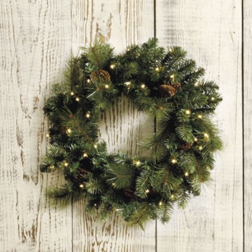 Pre lit battery wreath sales