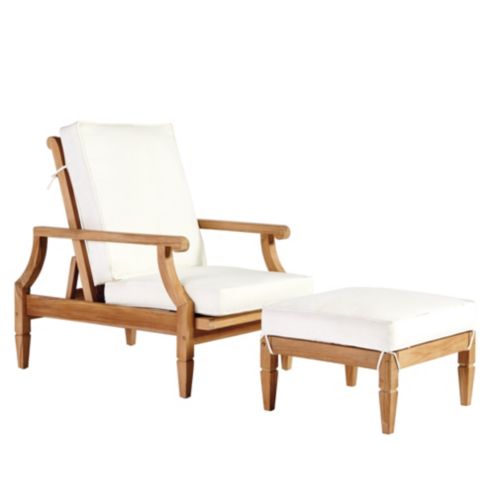 Madison Reclining Chair And Ottoman & Cushions Outdoor Patio Garden Furniture