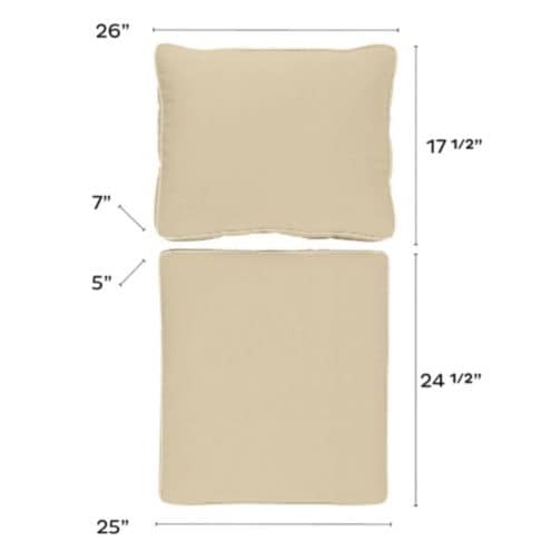 Outdoor Replacement Cushions with Sunbrella Fabric & Water