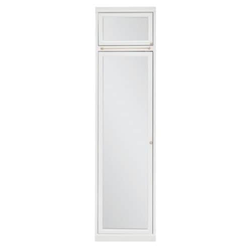 Corrine Single Armoire with Shelves & Mirrored Door
