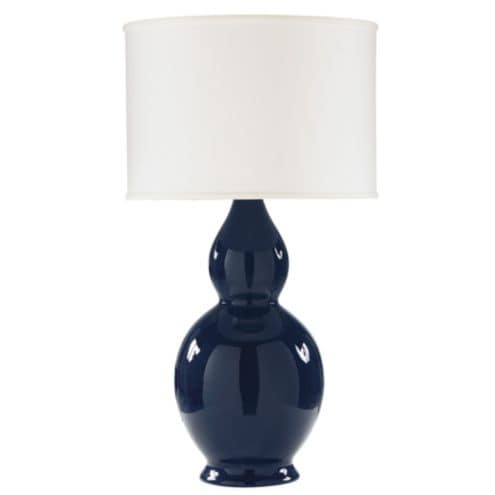Brynn Double Gourd Table Lamp with Ceramic & Brass Socket Navy