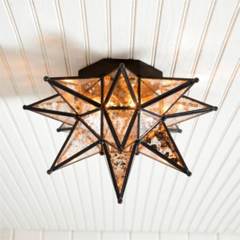 Moravian Star Ceiling Mount Ballard, Black Moravian Star Table Lamp