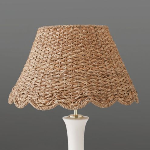 Scalloped Seagrass Tapered Handwoven Table Lamp Shade
