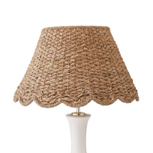 1/2"H X 14" Diameter w/9" Top Diameter Scalloped Seagrass Tapered Handwoven Table Lamp Shade