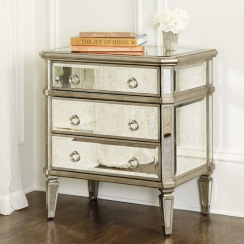 Mirrored Side Table With Drawer