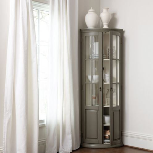 Chilton Glass Door Corner Cabinet Ballard Designs