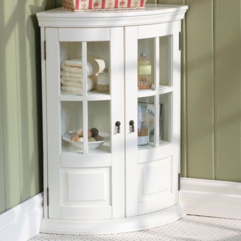 Half Chilton Curved Corner Cabinet Two Raised Panel French Doors