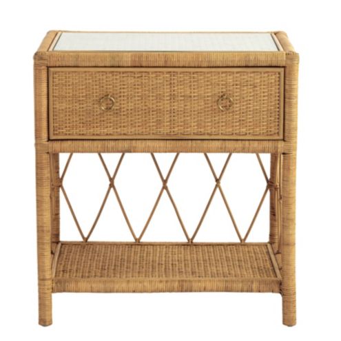 wicker lamp table