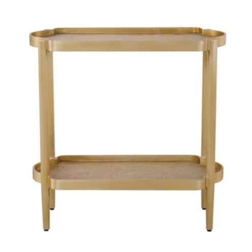 Krista Accent Table with Scalloped Tray Top & Antique Brass Finish