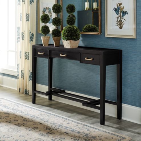 Cecilia Console Table Black Wood