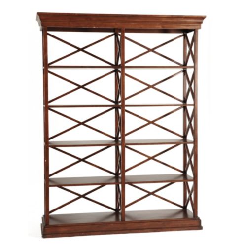 Bourdonnais Double Bookcase Tall Mahogany Ballard Designs