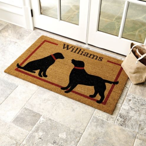 Personalized Black Dog Coir Mat Ballard Designs