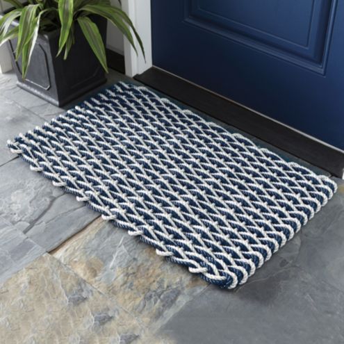 Navy Doormat, Woven Lobster Rope Doormats