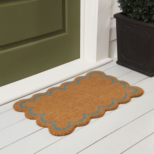 Scallop Coir Mat- red or blue