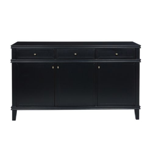 Daphne 3-Door Sideboard with Adjustable Shelves & Antique Brass Knobs