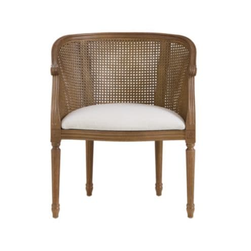 Casa Florentina Giavana Chair with Louis XVI Style & Natural Linen
