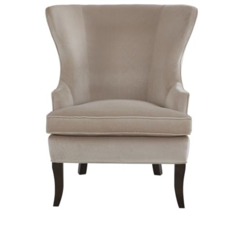 Thurston Wingback Chair In Signature Velvet Stone Weathered