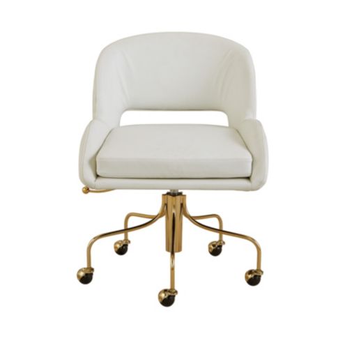 Hazel Desk Chair White Vegan Leather