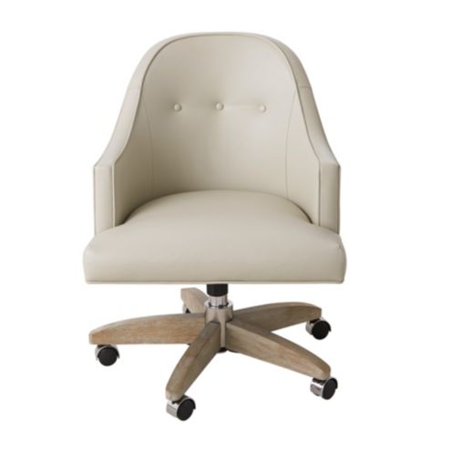Tatum Swivel Rolling Desk Chair In Leather