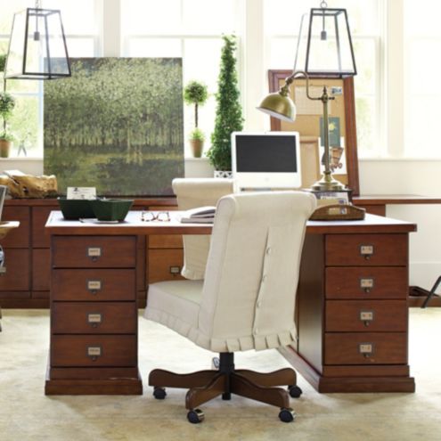 Covington Desk Chair Pleated Slipcover Ballard Designs Ballard