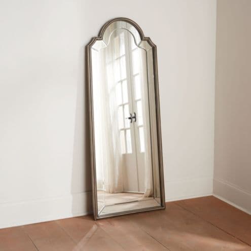 Bella Mirror with Beveled Glass & Antique Silver Finish