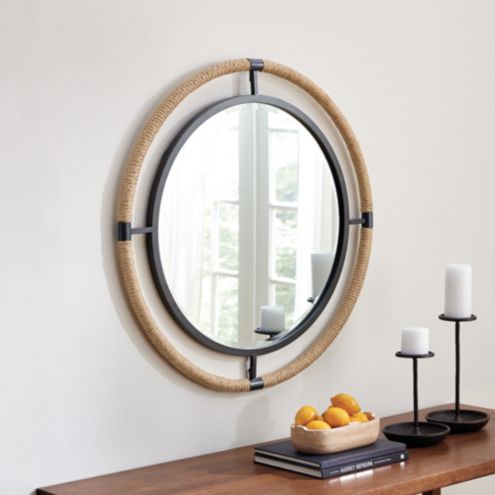 Westcott Rope Frame Round Mirror, Mirrors With Rope Frame