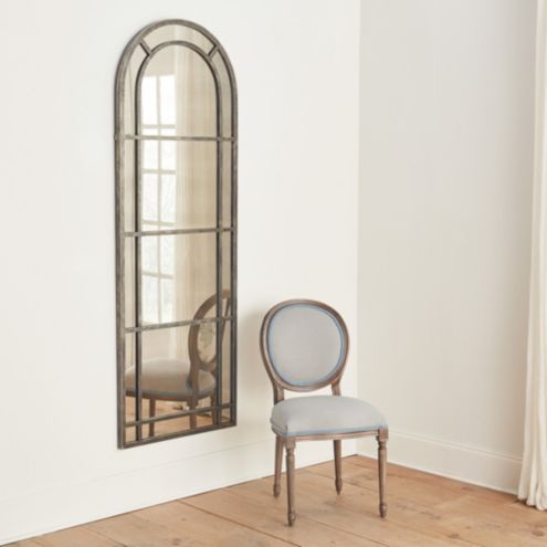 Laurent Arched Mirror with Antique Pewter Finish & Handmade Iron Frame