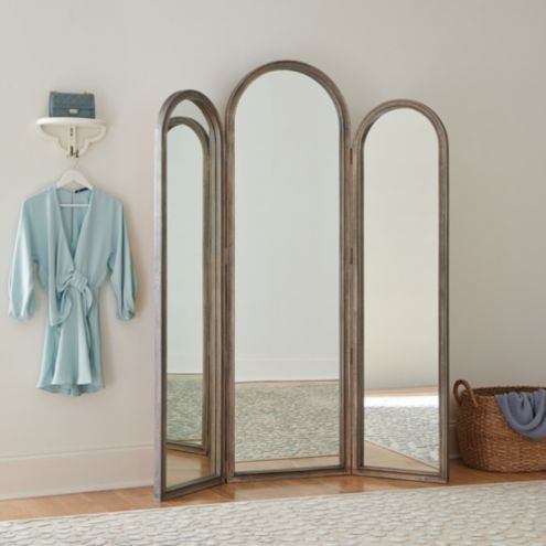 Glinda Tri Fold Large Metal Floor Mirror