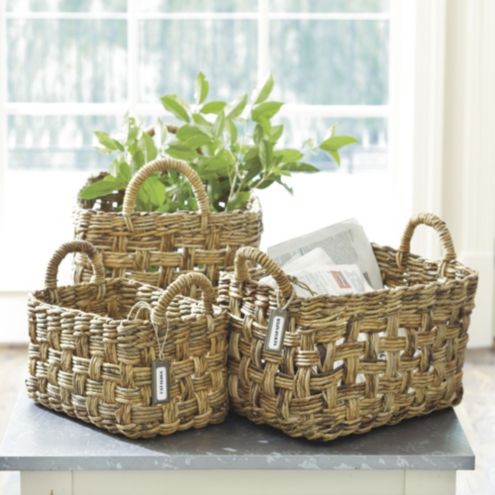 Set of 3 Banana Bark Baskets | Ballard Designs