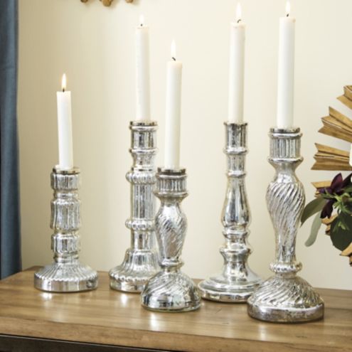 mercury glass candle holders