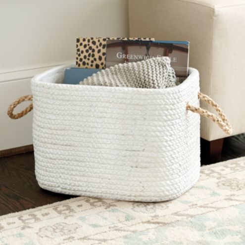 Blanc Terra Cotta Basket | Ballard Designs