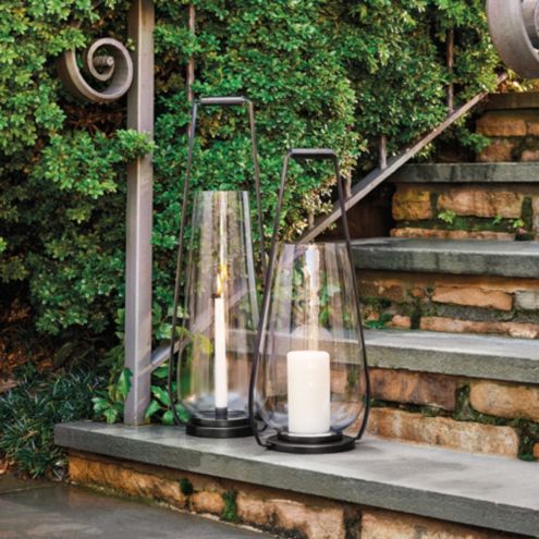 Sheridan Lantern Glass Cylinder Outdoor Hurricane Candle Holder