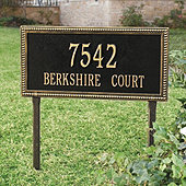 Beaded Rectangle Two Line Lawn Address Sign