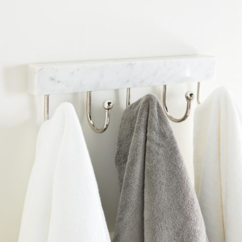 Marble Bathroom Robe & Towel Hook Rack Polished Nickel