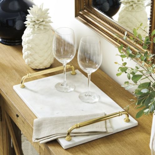 Brass Handle Marble Tray | Ballard Designs