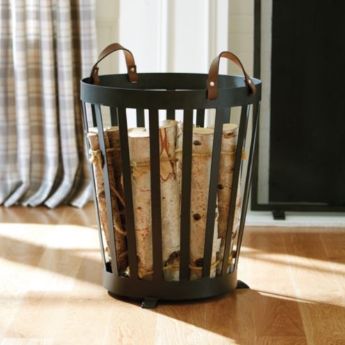 Wood Basket With Items